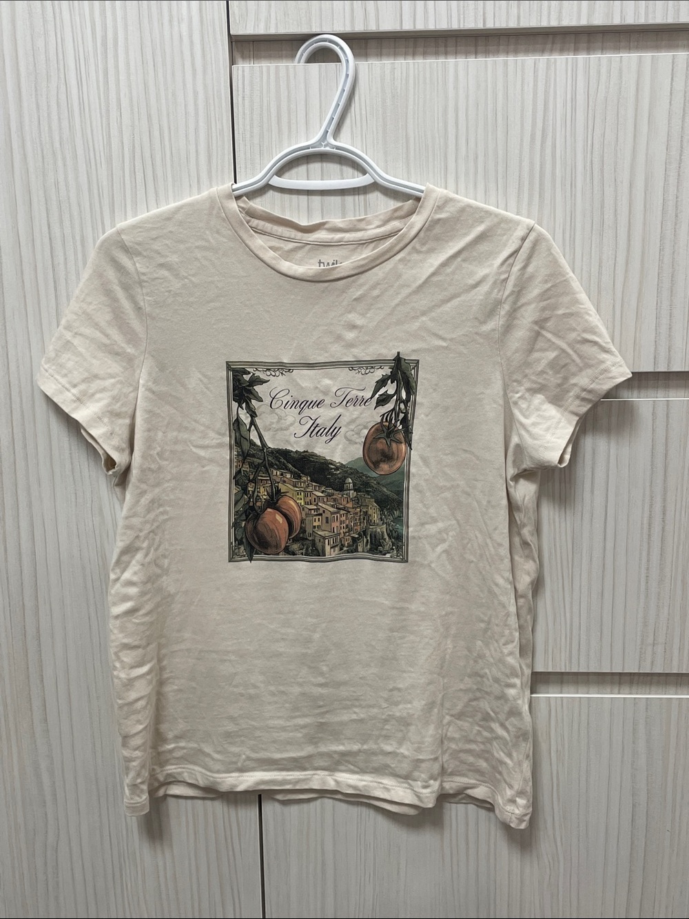 twik Cream Cinque Terre Graphic Short Sleeve Tee